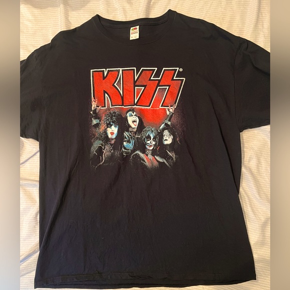 Kiss Shirts Vintage Style Kiss Concert Shirt Worn Once Mens Xl Black With Kiss Logo Poshmark